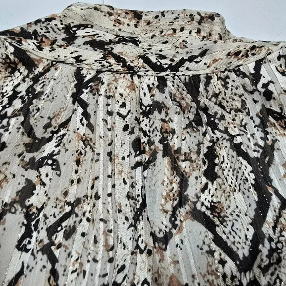 Joie Womens Python Print Long Sleeve Blouse shirt Boutton down size XL - Picture 8 of 16